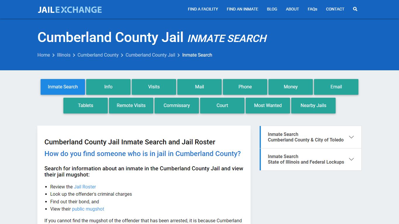 Inmate Search: Roster & Mugshots - Cumberland County Jail, IL